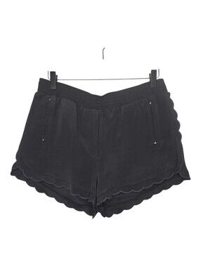 Rapsodia Womens Black Embroidered Lace Scalloped Cayetina Silk Shorts Size Small